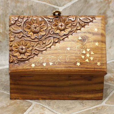 Hand Carved Wooden Box