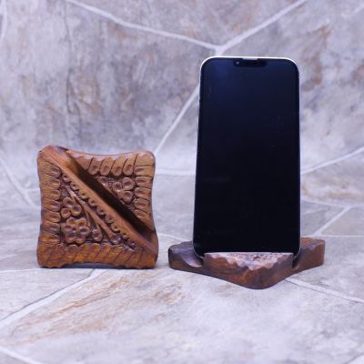 Wooden Phone Case with Hand carved details