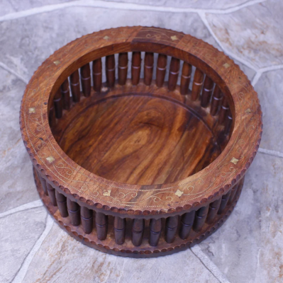 Medium-Hand made wooden fruit Basket