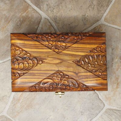 Hand Carved Wooden Jewllery Box