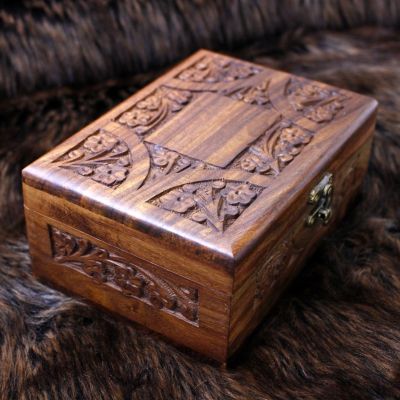 Small Hand-carved Wooden Box