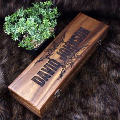 Personalized Hand-carved Wooden Box