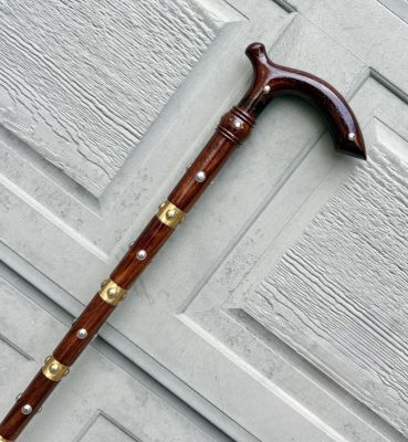 Hand Carved Rosewood Walking Cane: Lightweight Wooden Stick