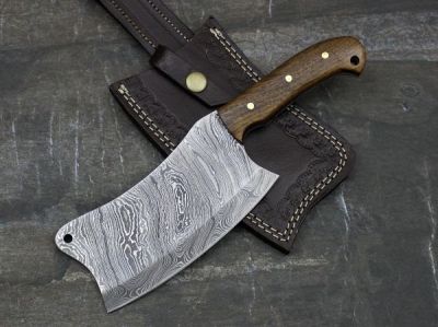 DAMASCUS STEEL CUSTOM HANDMADE CLEAVER 10" A