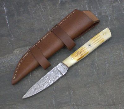 DAMASCUS STEEL CUSTOM Handmade KITCHEN STEAK KNIFE 9.5" B