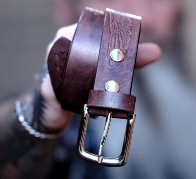 100% horse hide full-grain leather belt