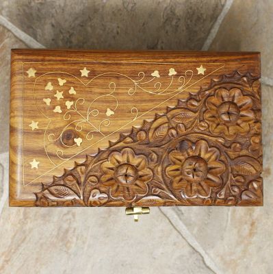 Hand Crafted Wooden box with patterns