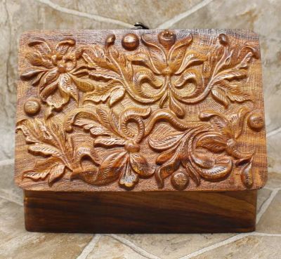 Rosewooden Box with flower Design