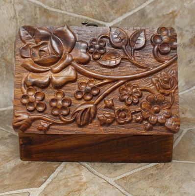 Rosewooden Box with Hand Engraved Design