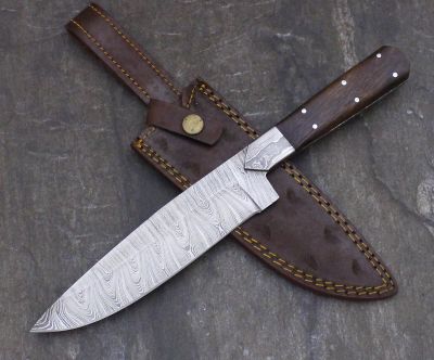 DAMASCUS STEEL CUSTOM Handmade HUNTERS KITCHEN CHEF KNIFE 12.5" 