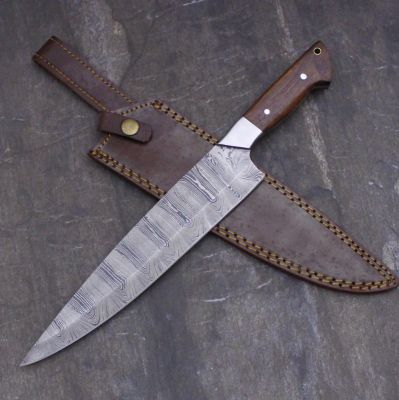 DAMASCUS STEEL CUSTOM Handmade HUNTERS KITCHEN CHEF KNIFE 14" 