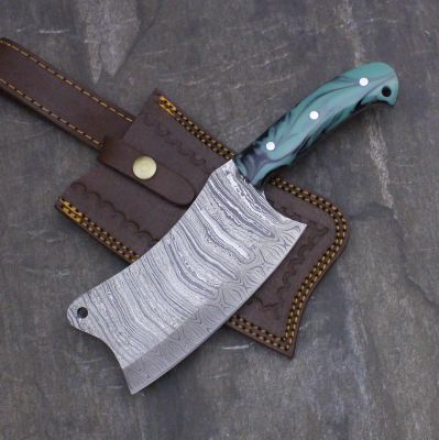  DAMASCUS STEEL CUSTOM HANDMADE CLEAVER 10" C