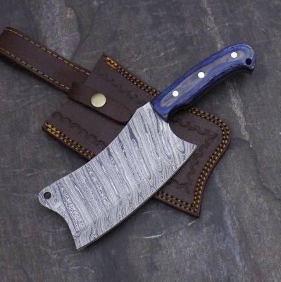  DAMASCUS STEEL CUSTOM HANDMADE CLEAVER 10" D