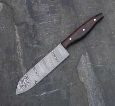 Damascus Steel Custom Handmade Kitchen SANTOKU Chef Knife 12"