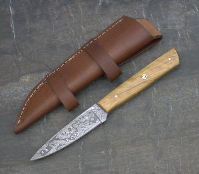 DAMASCUS STEEL CUSTOM Handmade KITCHEN STEAK KNIFE 9.5" A