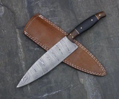 DAMASCUS STEEL CUSTOM Handmade HUNTERS KITCHEN CHEF KNIFE 12.5" A