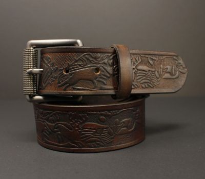 100% horse hide full-grain leather belt