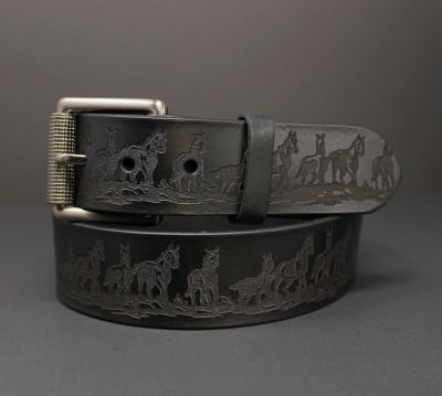 100% horse hide full-grain leather belt