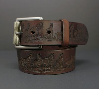 100% horse hide full-grain leather belt