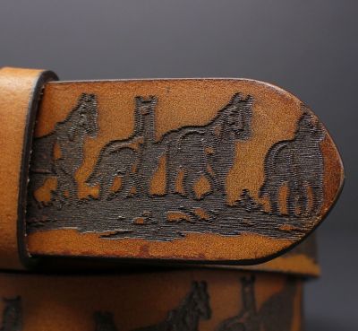 100% horse hide full-grain leather belt